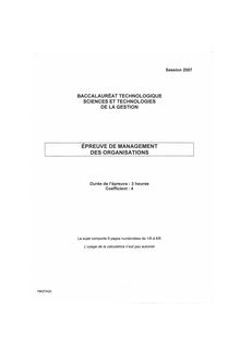 Sujet du bac STG 2007: Management des Organisations