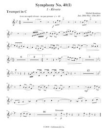 Partition trompette (en C), Symphony No.40, Rondeau, Michel