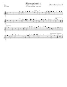 Partition ténor viole de gambe 1, octave aigu clef, Madrigaletti par Alfonso Ferrabosco Jr.