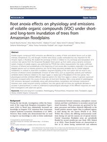Root anoxia effects on physiology and emissions of volatile organic compounds (VOC) under short- and long-term inundation of trees from Amazonian floodplains