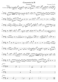 Partition Continuo (violoncelles, Basses, clavier), trompette Concerto en D major