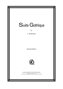 Partition complète,  Gothique, Op.25, Boëllmann, Léon par Léon Boëllmann