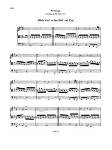 Partition Allein Gott en der Höh sei Ehr (variant, BWV 676a), choral préludes