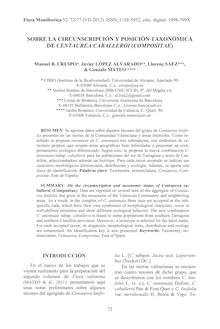 Sobre la circunscripción y posición taxonómica de Centaurea caballeroi (Compositae) [On the circumscription and taxonomic status of Centaurea caballeroi (Compositae)]