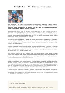 Sergio Paulinho : " Contador est un vrai leader"