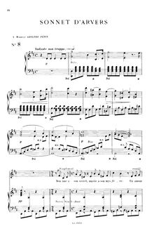 Partition complète (D major), Sonnet d arvers, Pessard, Émile