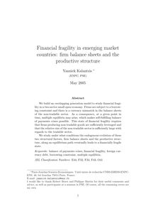 Financial fragility in emerging market countries: firm balance sheets and the