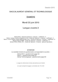 Sujet BAC 2015 : LV2 Danois