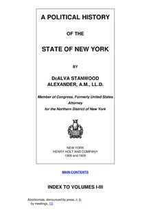 A Political History of the State of New York, Volumes 1-3