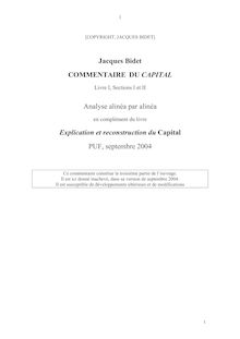 Marx Le Capital Commentaire par Jacques Bidet