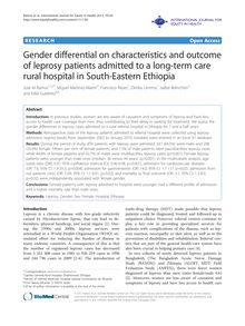 Gender differential on characteristics and outcome of leprosy patients admitted to a long-term care rural hospital in South-Eastern Ethiopia