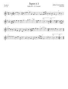 Partition Treble1 viole de gambe,  No.5 pour 3 violes de gambe, Carwarden, John par John Carwarden