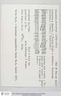 Partition complète, basson Concerto en C minor, GWV 307, C minor