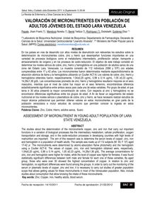 VALORACIÓN DE MICRONUTRIENTES EN POBLACIÓN DE ADULTOS JÓVENES DEL ESTADO LARA VENEZUELA