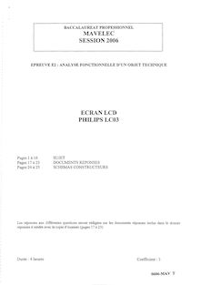 Analyse fonctionnelle d un objet technique 2006 Bac Pro - Maintenance de l audiovisuel électronique