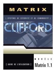 Notice Système de voiture sécurité Clifford  Matrix RS1.1