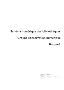 Schéma numérique des bibliothèques - Rapport du Groupe Conservation numérique