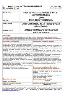 DGST-DIRECTION DE LA VOIRIE ET DES DEPLACEMENTS SERVICE MAITRISE D ...