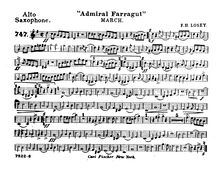 Partition Alto Saxophone, Admiral Farragut, C Major, Losey, Frank Hoyt