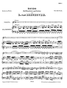 Partition complète, Rondo pour violon et Piano en G major, WoO 41