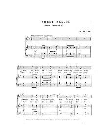 Partition , Sweet Nellie / Lieb Lieschen, 3 chansons, (only Zwei Lieder according to Pazdírek.)