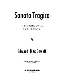 Partition complète, Piano Sonata No.1, Sonata Tragica, MacDowell, Edward