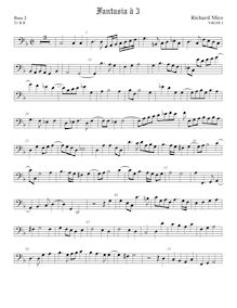 Partition Bass2 viole de gambe, basse clef, fantaisies pour 3 violes de gambe