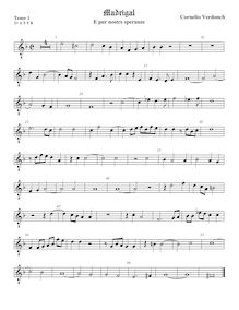 Partition ténor viole de gambe 2, octave aigu clef, madrigaux pour 5 voix par  Cornelio Verdonch par Cornelio Verdonch