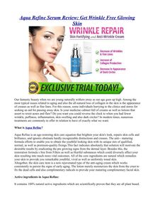 Aqua Refine Serum Review: Get Wrinkle Free Glowing