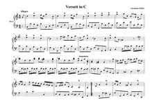 Partition Versett en C major, Versetti per Organo, Pera, Girolamo