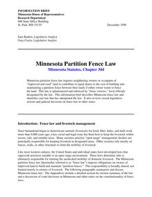 Minnesota Partition Fence Law