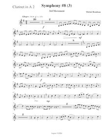 Partition clarinette 2 (A), Symphony No.8, E major, Rondeau, Michel