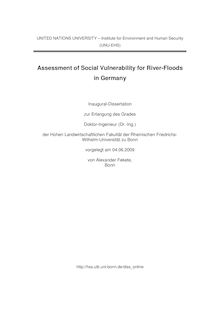 Assessment of social vulnerability for river-floods in Germany [Elektronische Ressource] / von Alexander Fekete