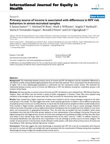 Primary source of income is associated with differences in HIV risk behaviors in street-recruited samples