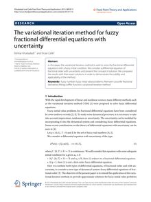 The variational iteration method for fuzzy fractional differential equations with uncertainty
