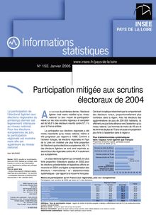 Participation mitigée aux scrutins électoraux de 2004