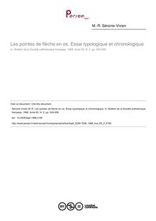 Les pointes de flèche en os. Essai typologique et chronologique - article ; n°2 ; vol.65, pg 545-558