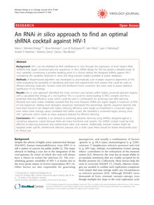 An RNAi in silicoapproach to find an optimal shRNA cocktail against HIV-1