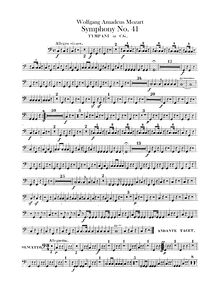 Partition timbales, Symphony No.41, Jupiter Symphony, C major, Mozart, Wolfgang Amadeus par Wolfgang Amadeus Mozart