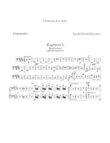 Partition violoncelles, Christmas Eve, Ночь перед Рождеством, Rimsky-Korsakov, Nikolay