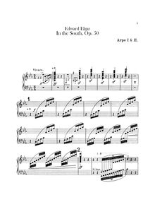 Partition harpe 1 / 2, en pour South, Alassio, Elgar, Edward
