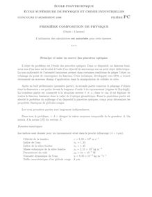 Polytechnique X premiere composition de physique 1999 pc