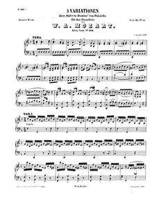 Partition complète, 5 Variations on Salve tu Domine, K.398/416e (Mozart, Wolfgang Amadeus) par Wolfgang Amadeus Mozart