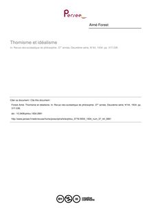 Thomisme et idéalisme - article ; n°44 ; vol.37, pg 317-336