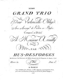 Partition violon, Grand trio pour violoncelle obligé avec accompt. de violon et basse