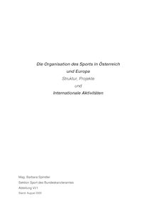 Die Organisation des Sports in Österreich und Europa Struktur ...