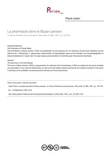 La pharmacie dans le Bazar parisien - article ; n°289 ; vol.79, pg 133-146