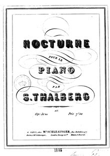 Partition complète, Nocturne, Op.51bis, Nocturne  [Album des pianistes] (B-flat major) [see also: Op. 36, No. 7]