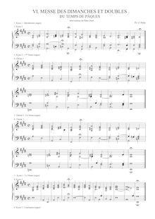 Partition Chant, 6 Messes faciles pour l orgue, Fétis, François-Joseph