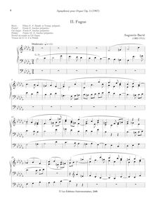 Partition , Fugue, Symphonie pour orgue op. 5, Barié, Augustin